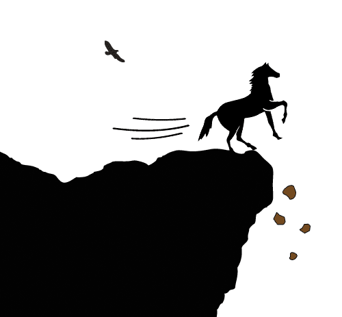 悬崖勒马 - xuán yá lè mǎ