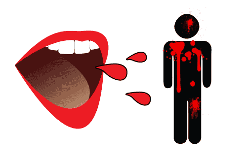 血口喷人 - xuè kǒu pēn rén