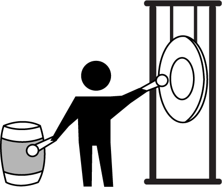 敲锣打鼓 - qiāo luó dǎ gǔ