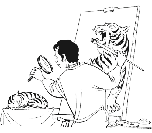 照猫画虎 - zhào māo huà hǔ