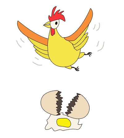 鸡飞蛋打 - jī fēi dàn dǎ