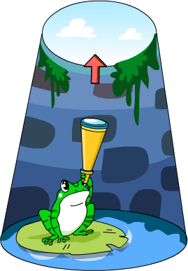 坐井观天 - zuò jǐng guān tiān