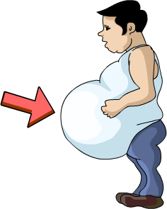 大腹便便 - dà fù pián pián