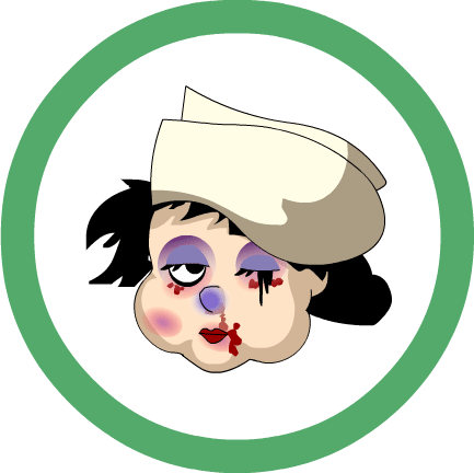 鼻青脸肿 - bí qīng liǎn zhǒng